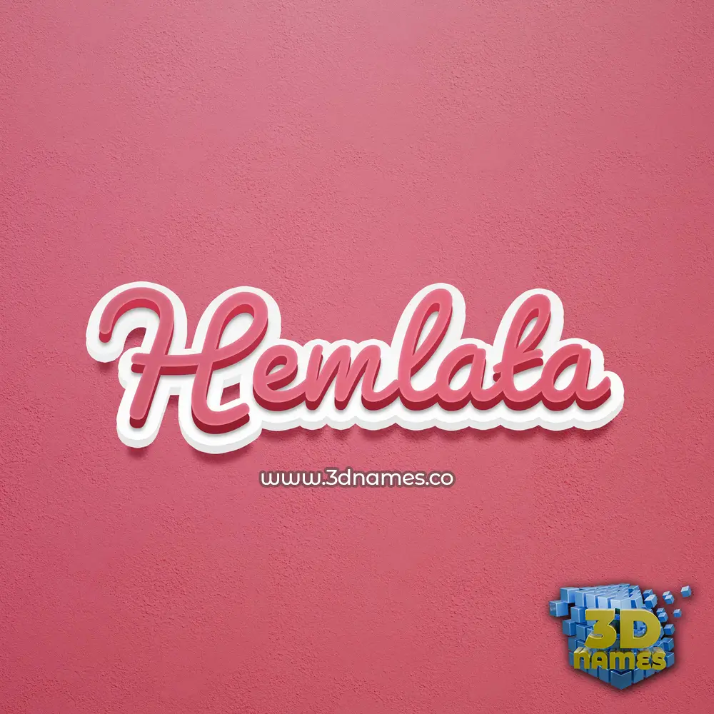 hemlata in Red Scribble style - 3D name wallpaper