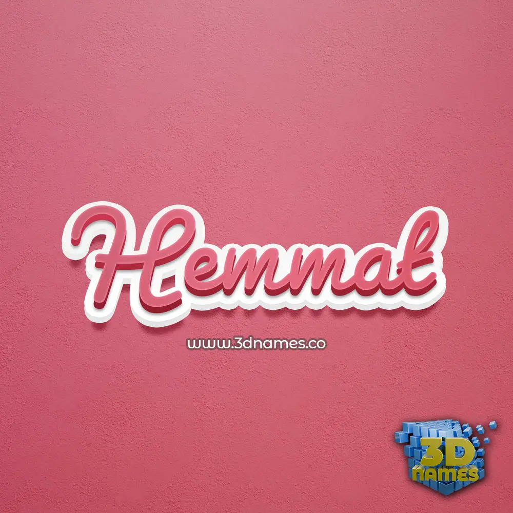 hemmat in Red Scribble style - 3D name wallpaper