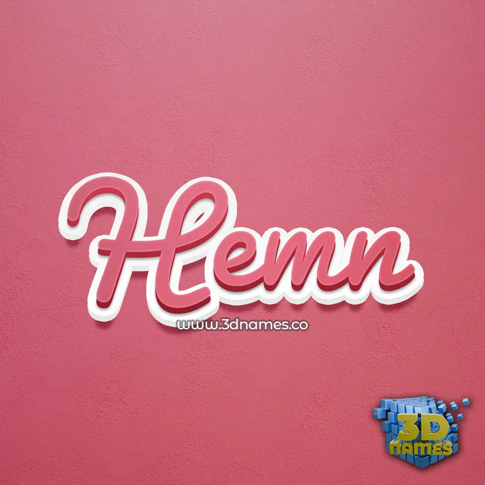 hemn in Red Scribble style - 3D name wallpaper