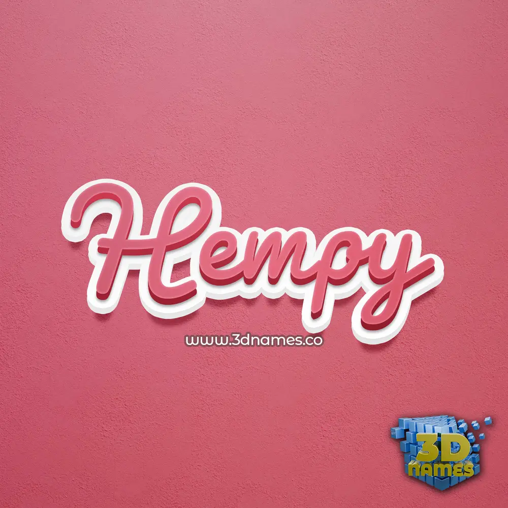 hempy in Red Scribble style - 3D name wallpaper