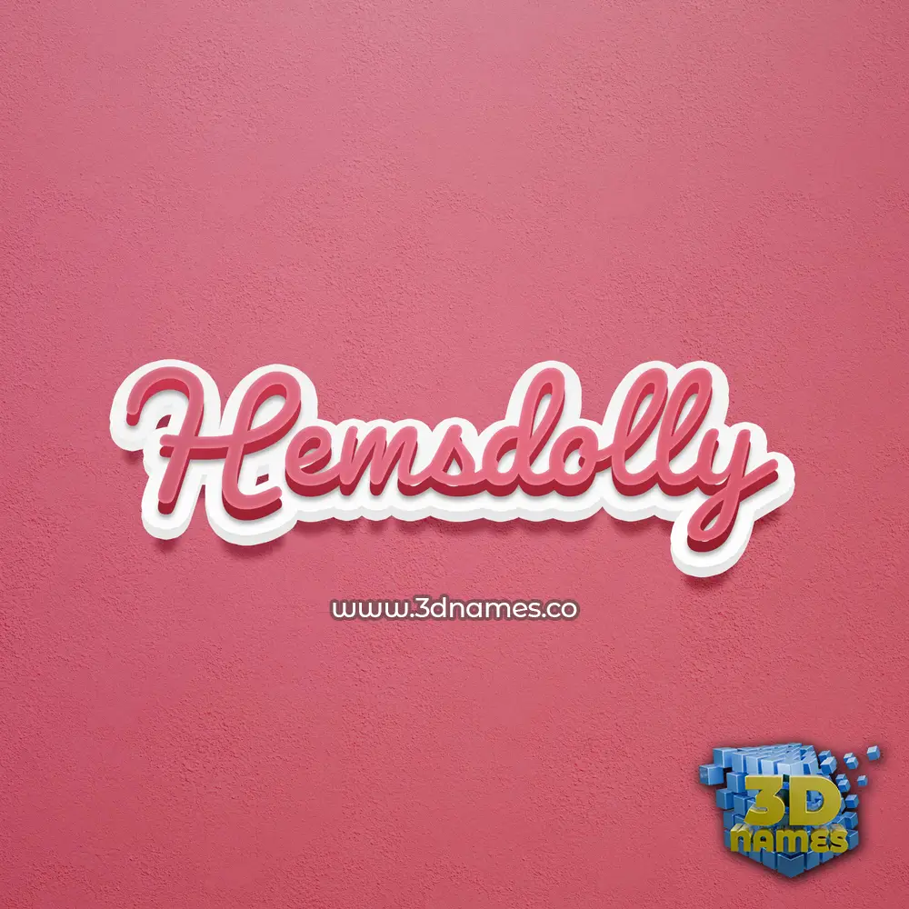 hemsdolly in Red Scribble style - 3D name wallpaper