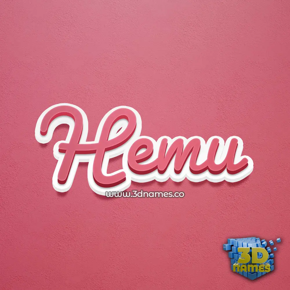 hemu in Red Scribble style - 3D name wallpaper