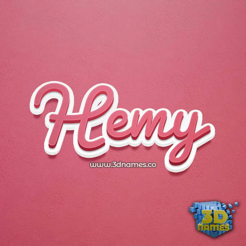 hemy in Red Scribble style - 3D name wallpaper