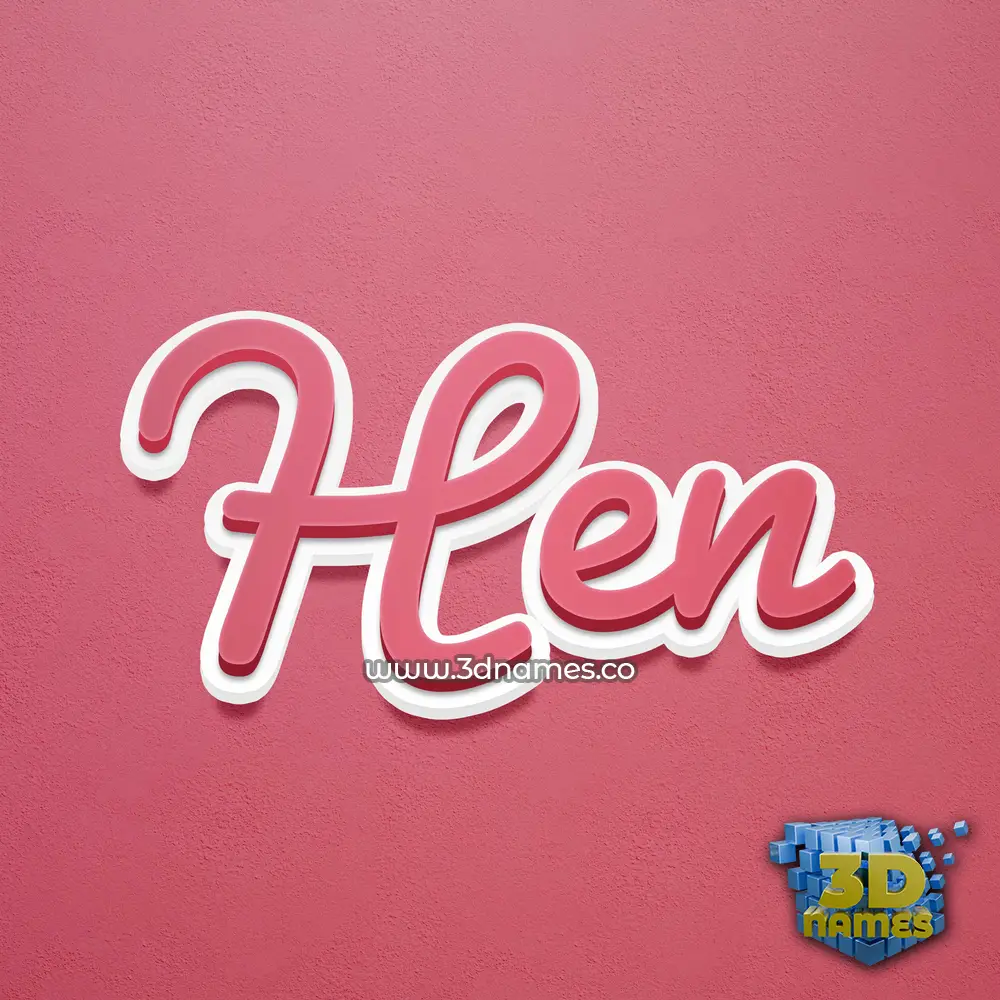hen in Red Scribble style - 3D name wallpaper