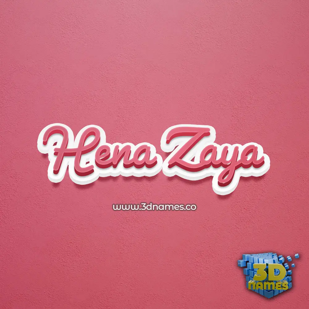 hena zaya in Red Scribble style - 3D name wallpaper