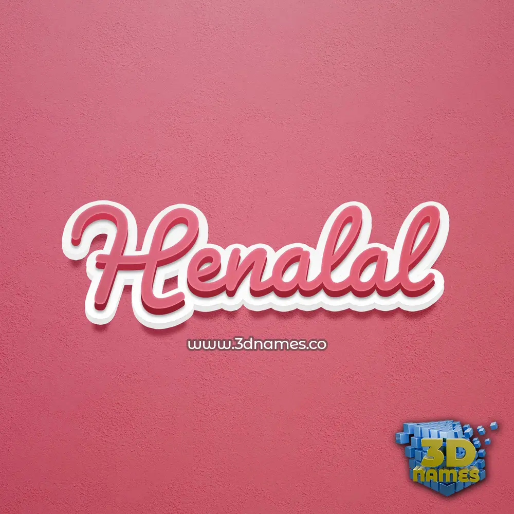 henalal in Red Scribble style - 3D name wallpaper