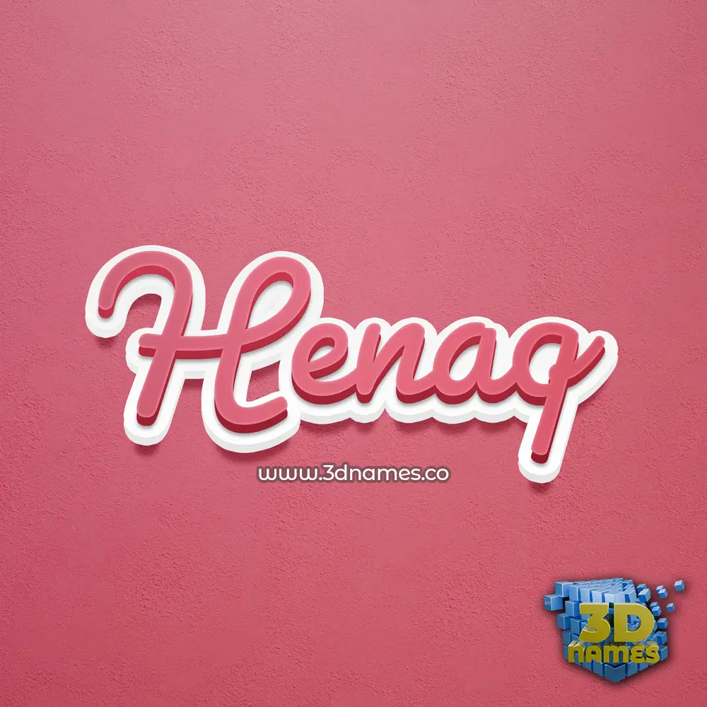 henaq in Red Scribble style - 3D name wallpaper