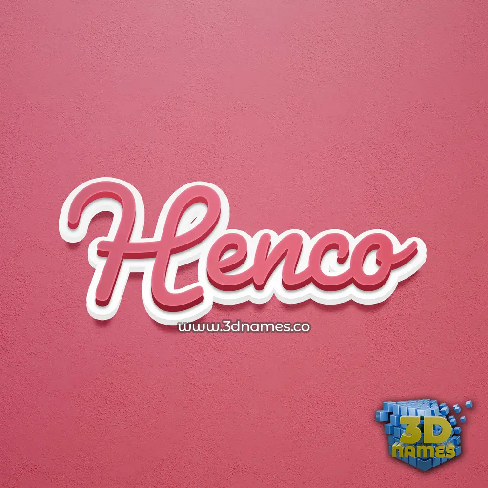 henco in Red Scribble style - 3D name wallpaper