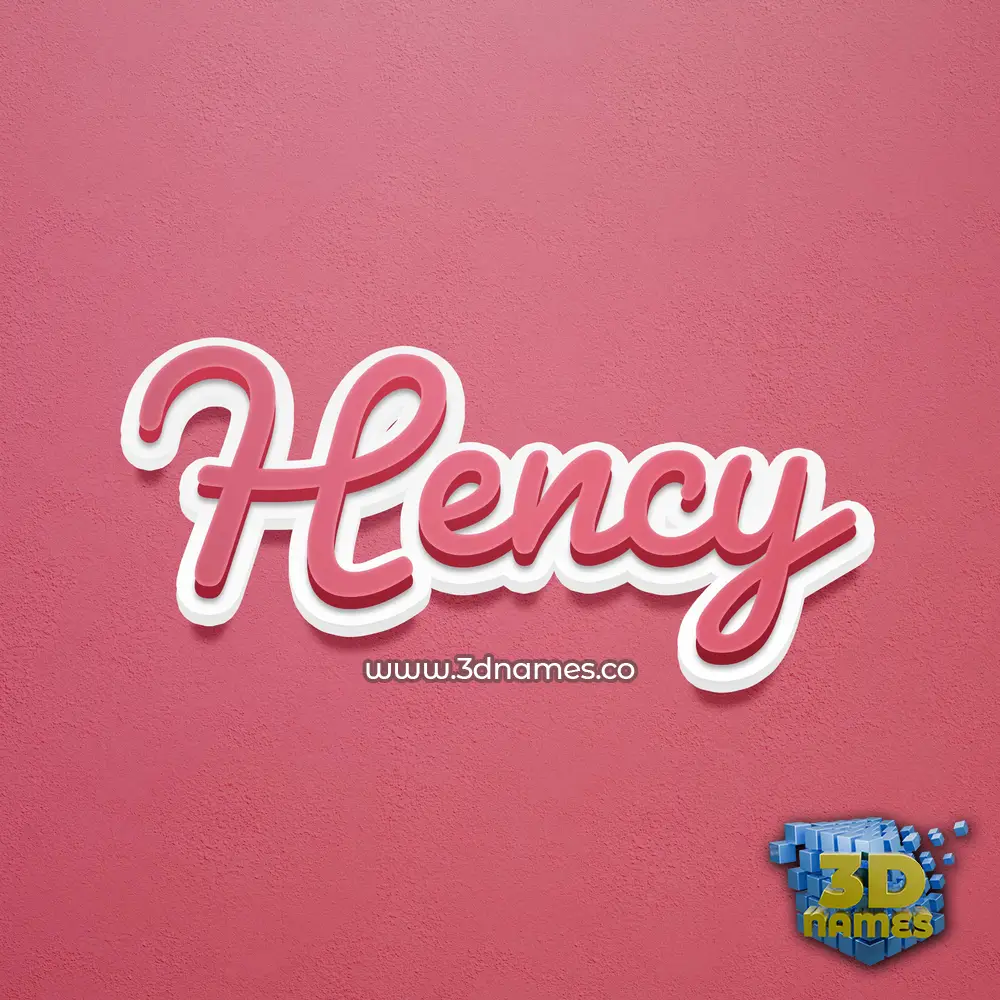 hency in Red Scribble style - 3D name wallpaper