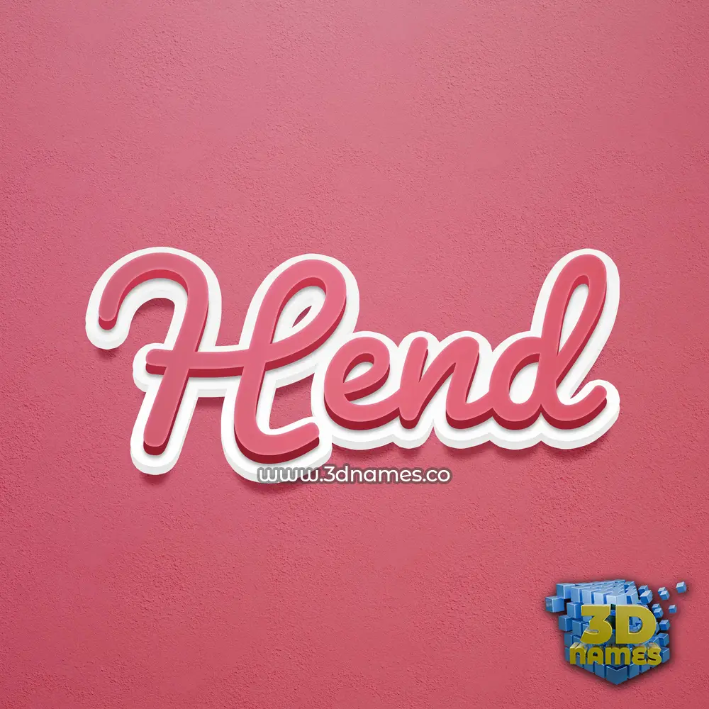 hend in Red Scribble style - 3D name wallpaper