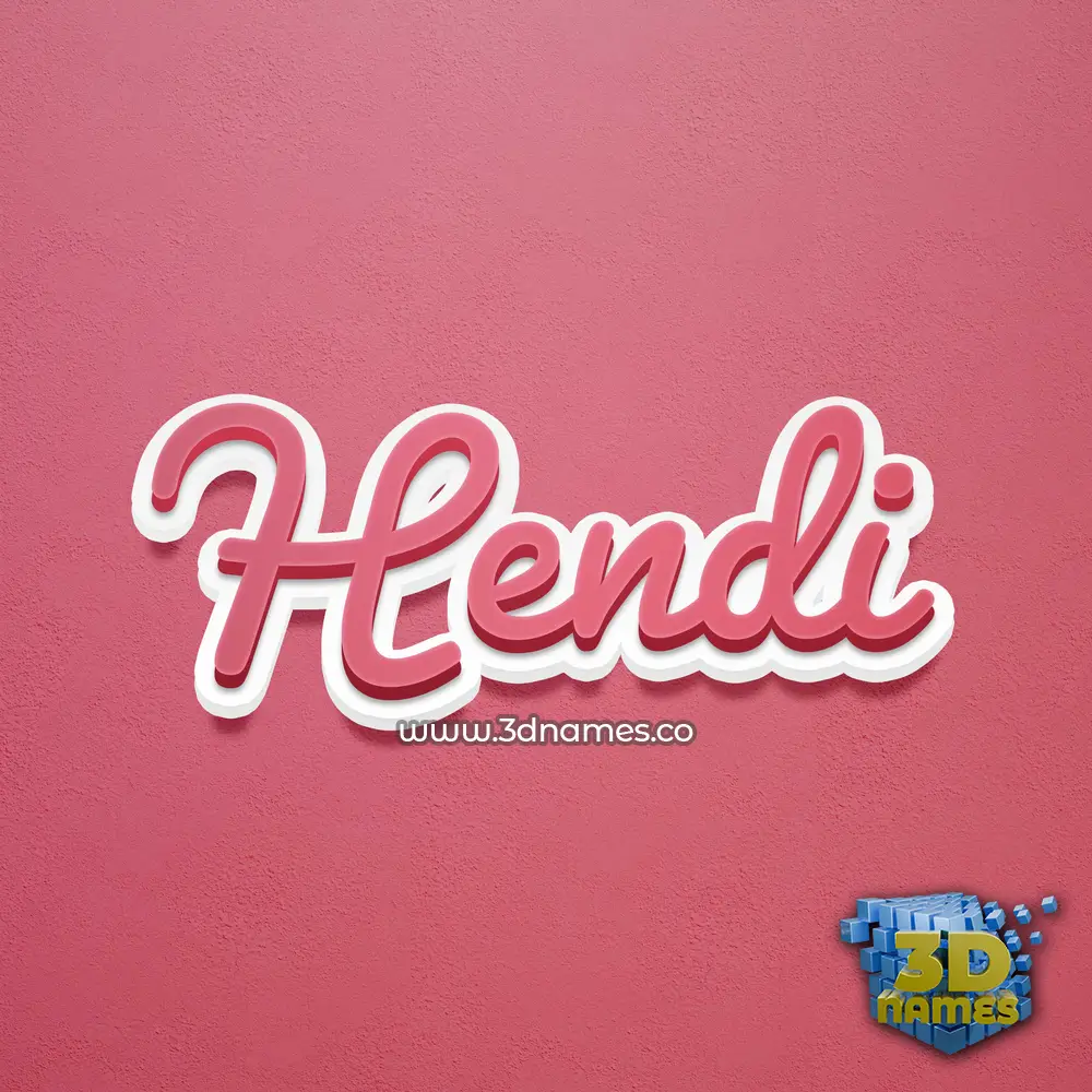 hendi in Red Scribble style - 3D name wallpaper