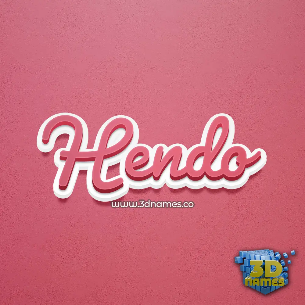 hendo in Red Scribble style - 3D name wallpaper