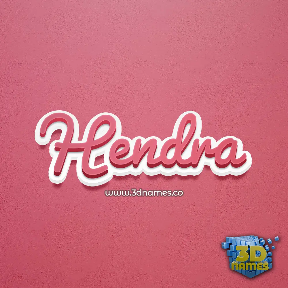 hendra in Red Scribble style - 3D name wallpaper