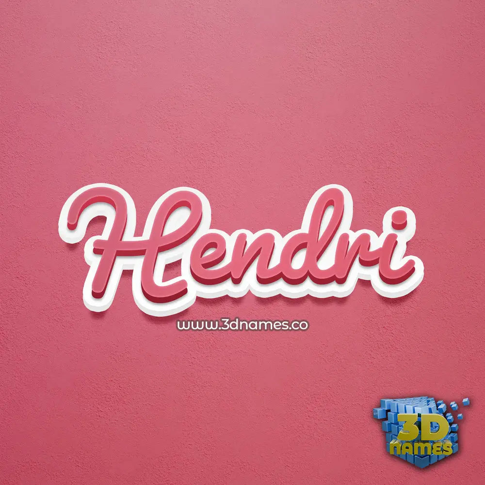 hendri in Red Scribble style - 3D name wallpaper
