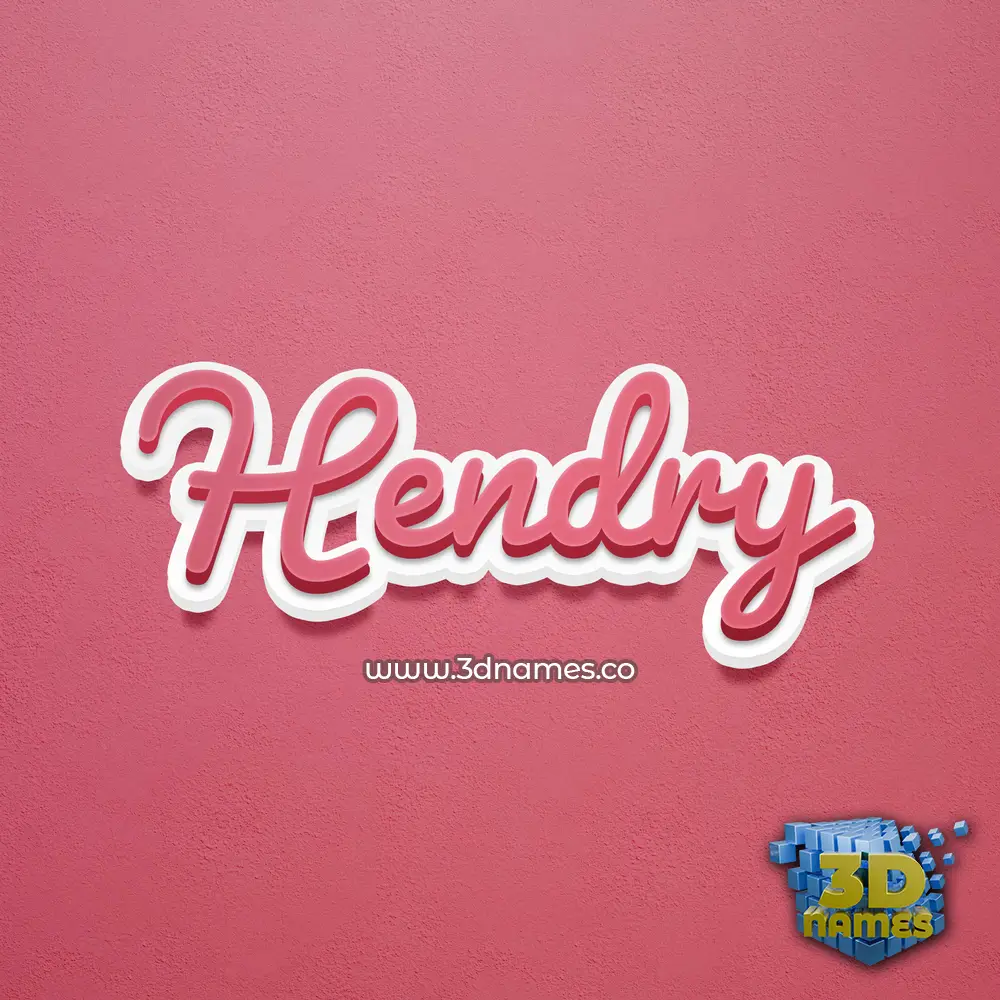 hendry in Red Scribble style - 3D name wallpaper