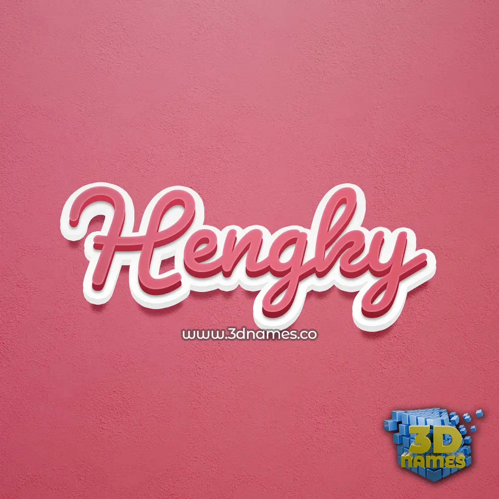 hengky in Red Scribble style - 3D name wallpaper