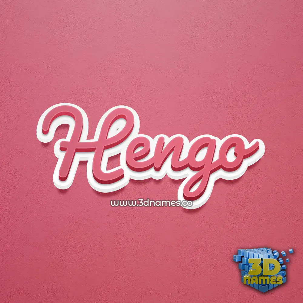 hengo in Red Scribble style - 3D name wallpaper