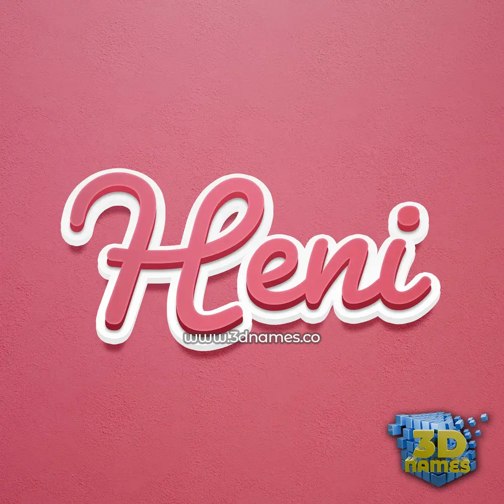 heni in Red Scribble style - 3D name wallpaper
