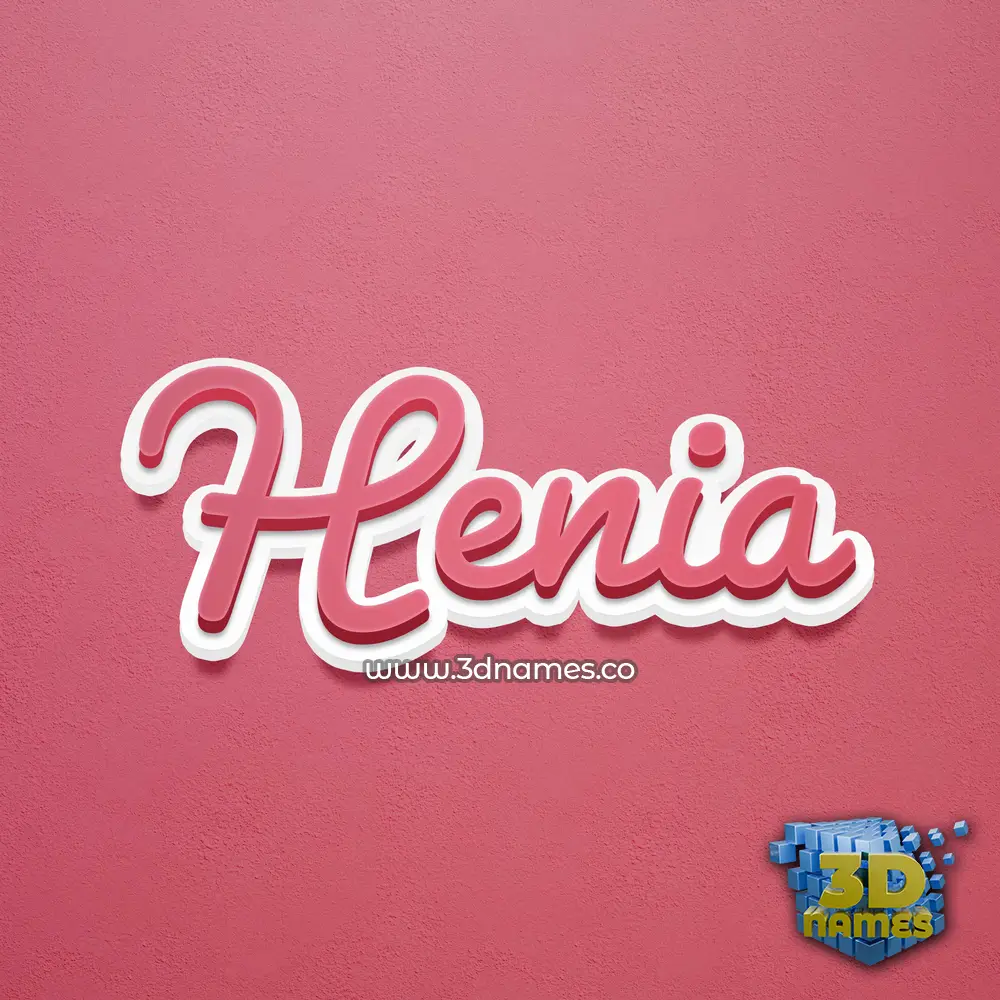 henia in Red Scribble style - 3D name wallpaper