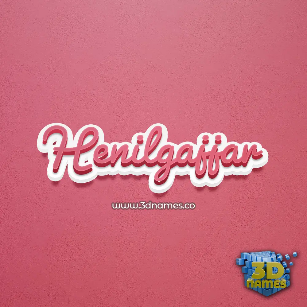 henilgajjar in Red Scribble style - 3D name wallpaper