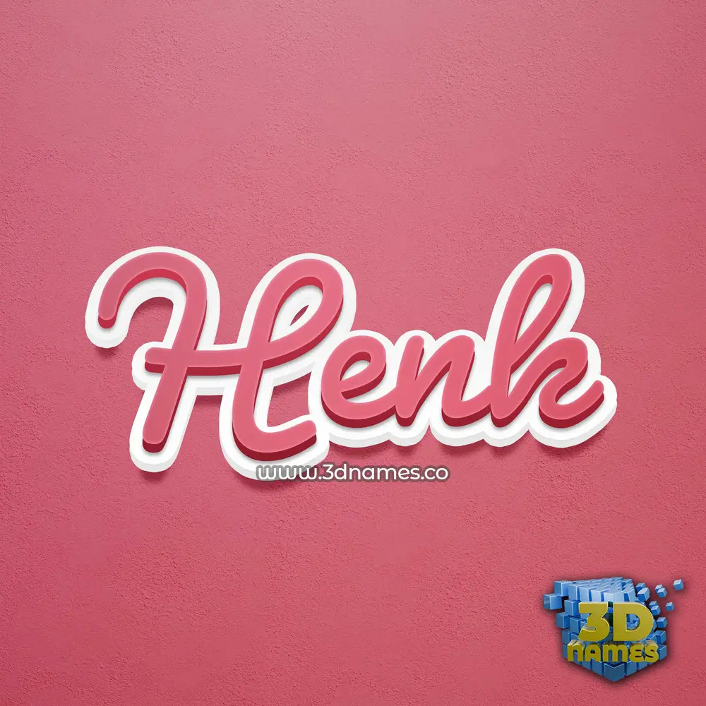 henk in Red Scribble style - 3D name wallpaper