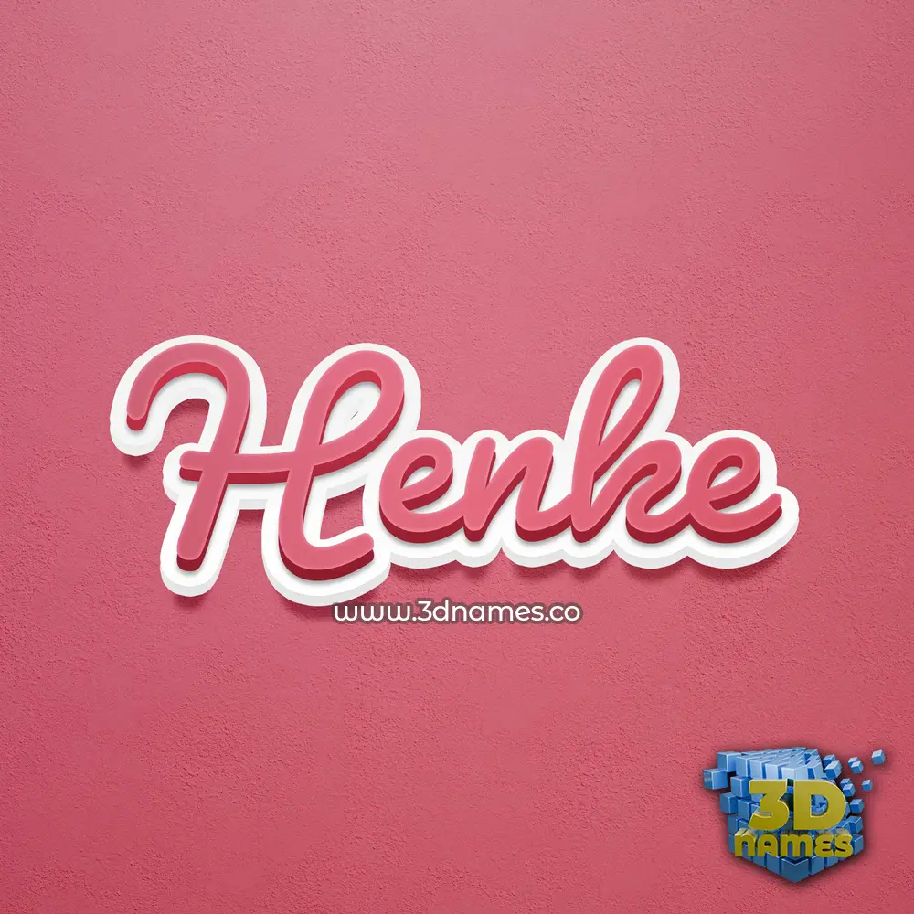 henke in Red Scribble style - 3D name wallpaper