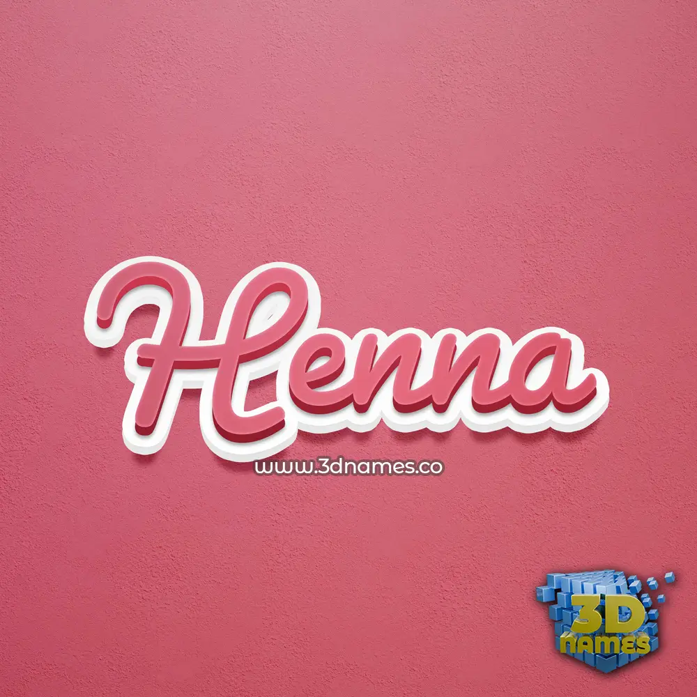 henna in Red Scribble style - 3D name wallpaper