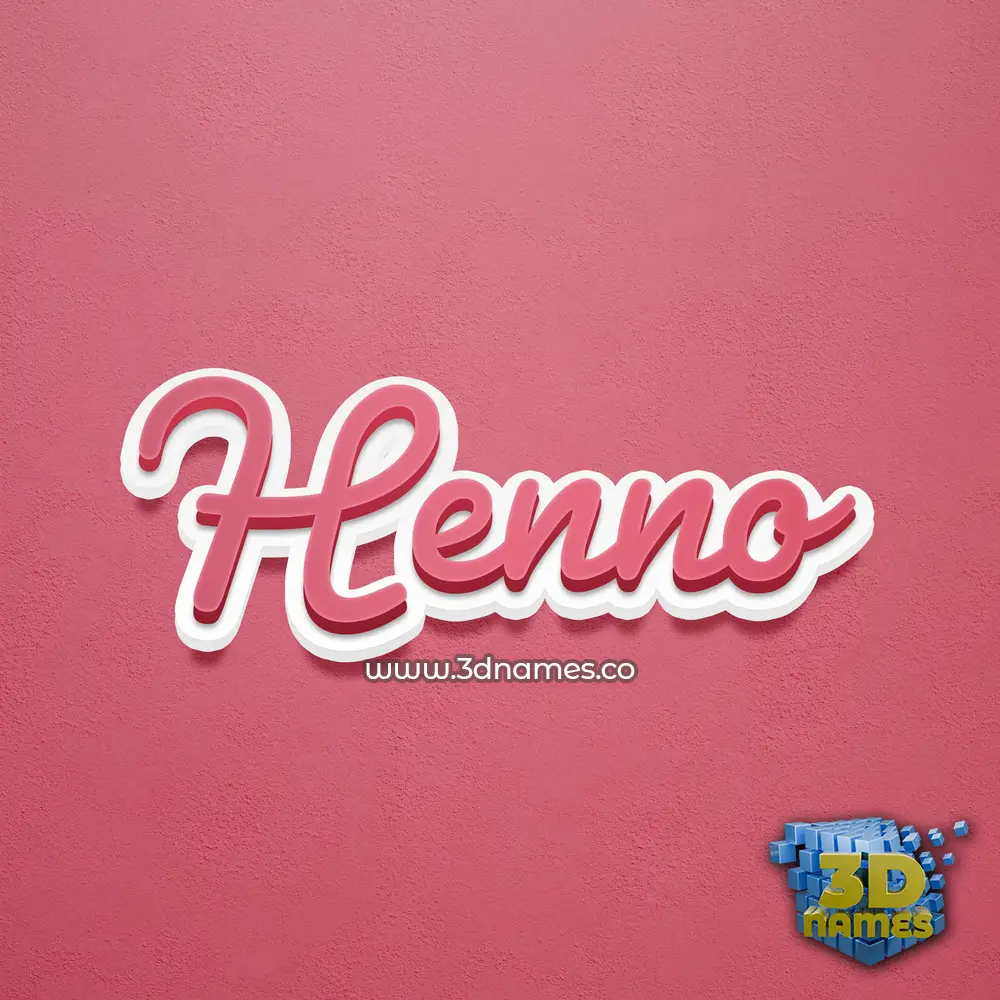henno in Red Scribble style - 3D name wallpaper