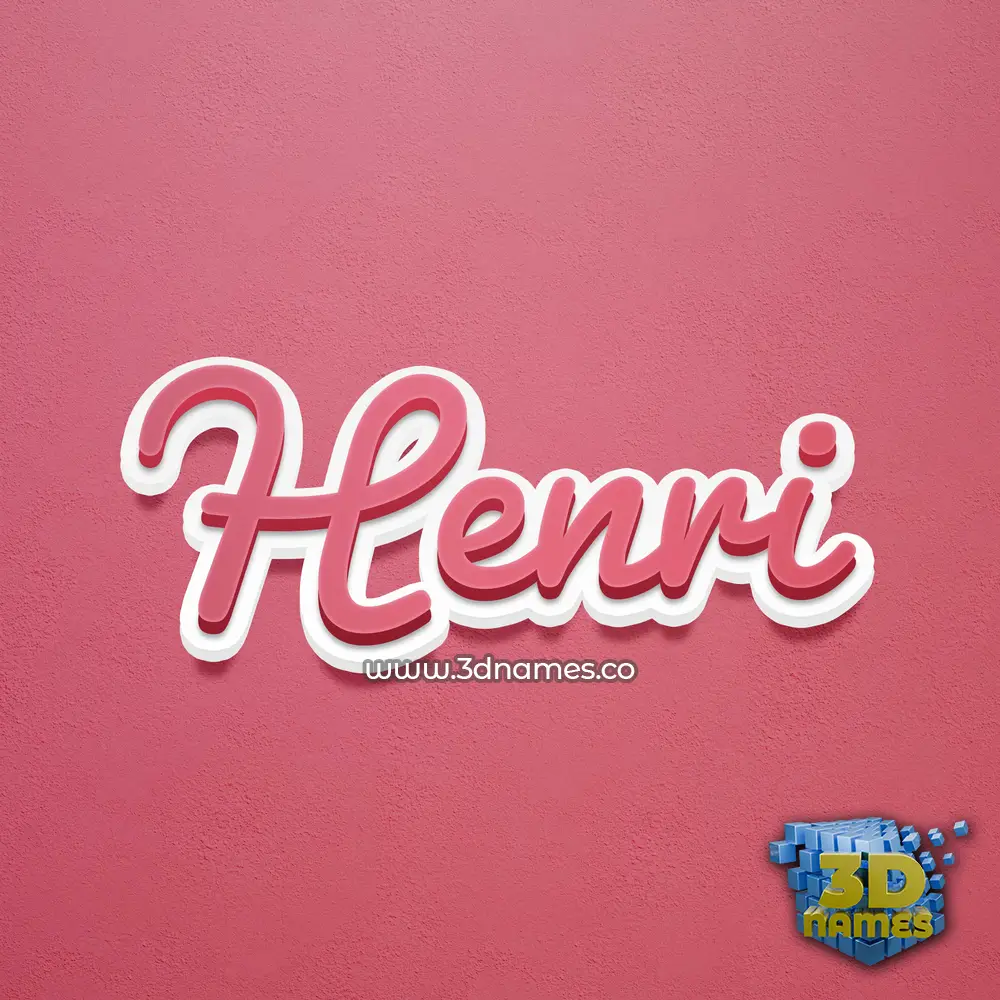 henri in Red Scribble style - 3D name wallpaper