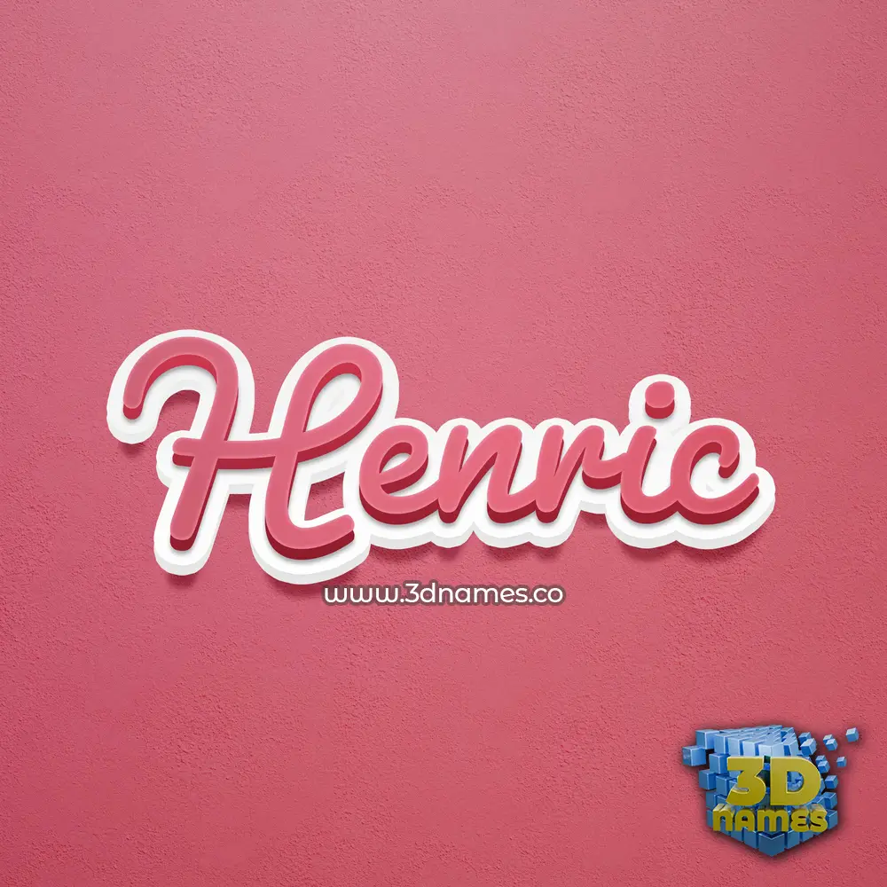 henric in Red Scribble style - 3D name wallpaper