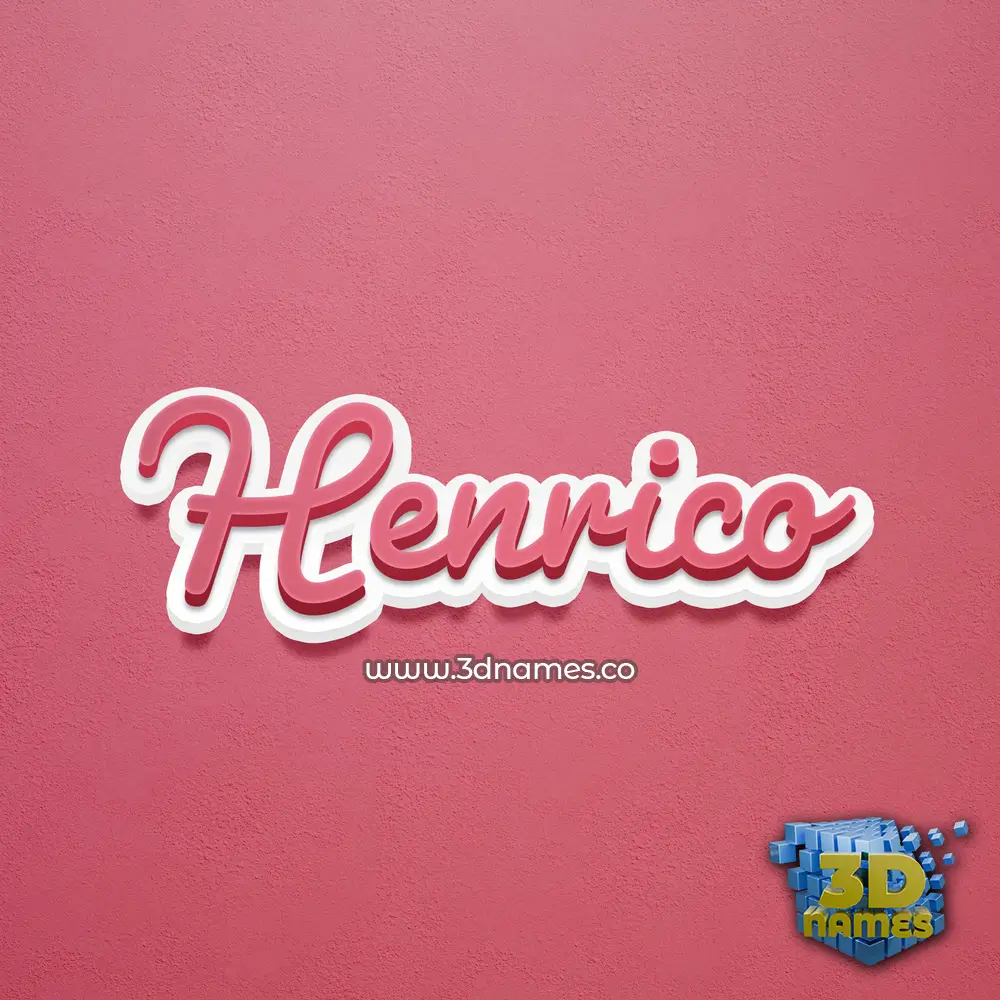 henrico in Red Scribble style - 3D name wallpaper