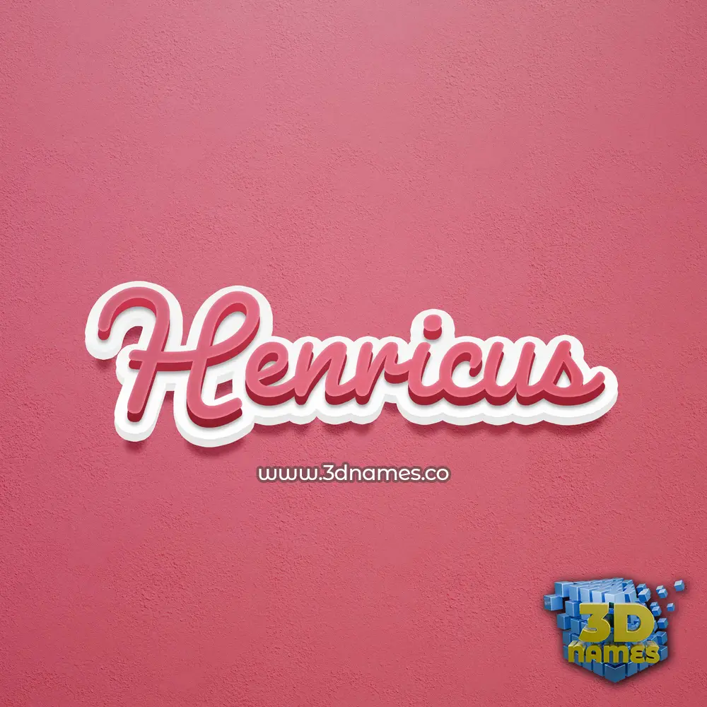 henricus in Red Scribble style - 3D name wallpaper