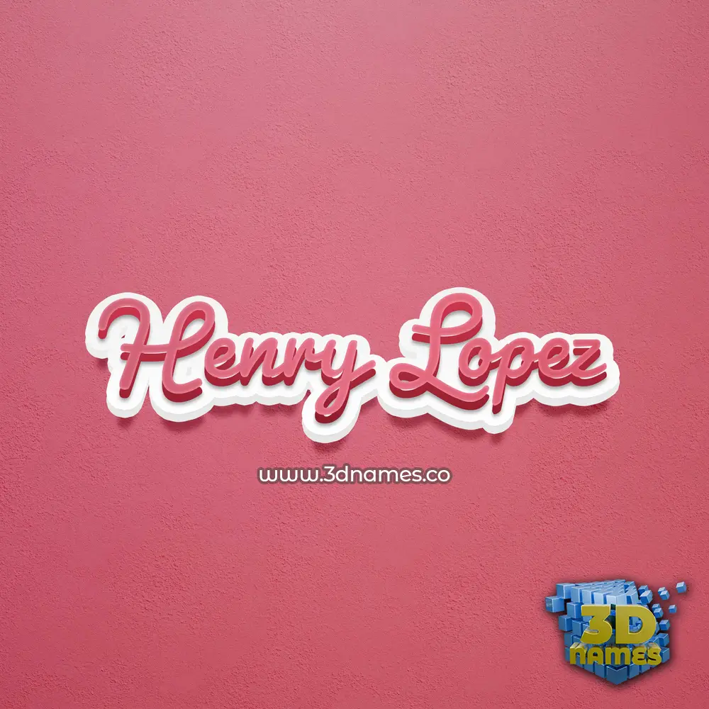 henry lopez in Red Scribble style - 3D name wallpaper