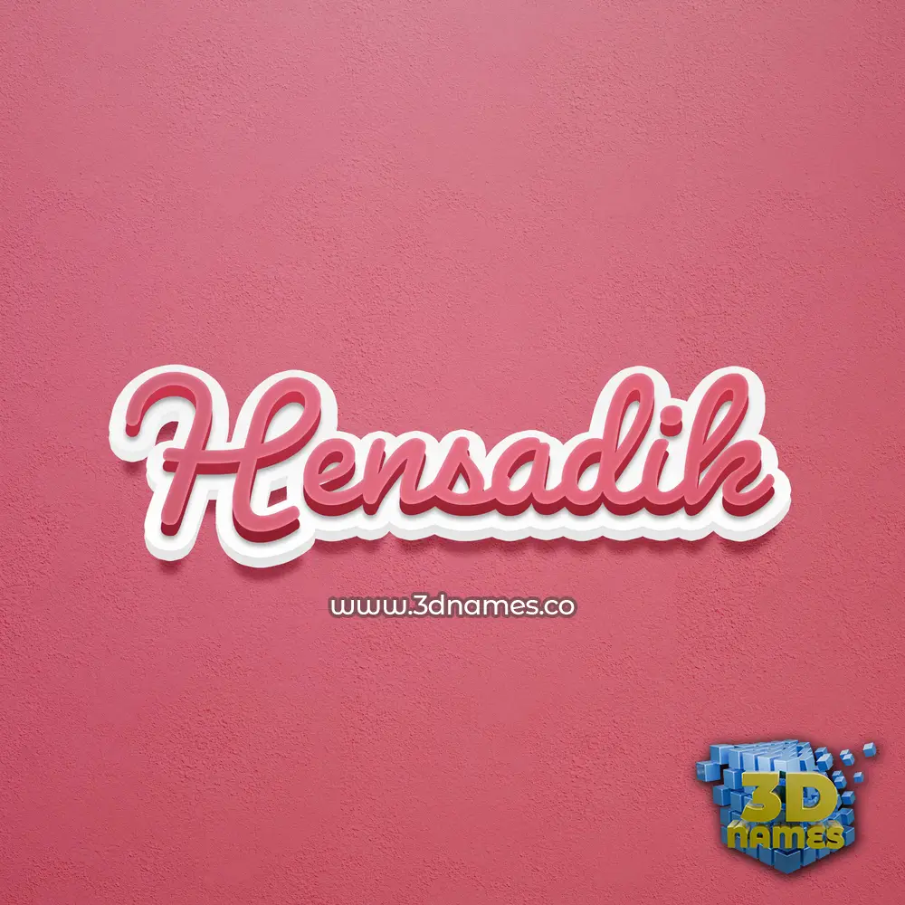 hensadik in Red Scribble style - 3D name wallpaper