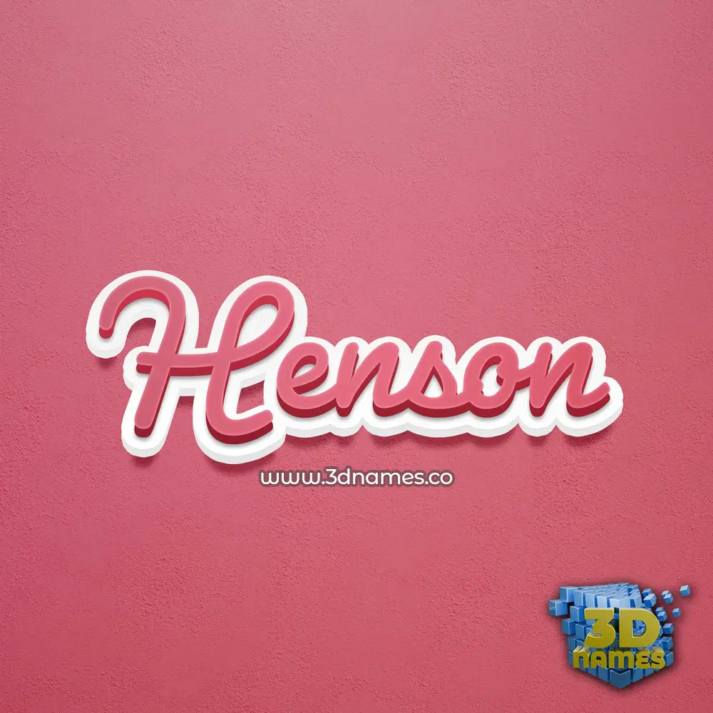 henson in Red Scribble style - 3D name wallpaper