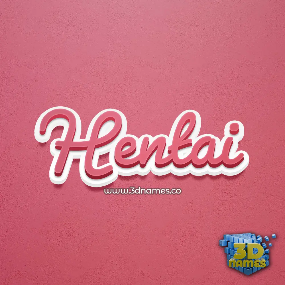 hentai in Red Scribble style - 3D name wallpaper