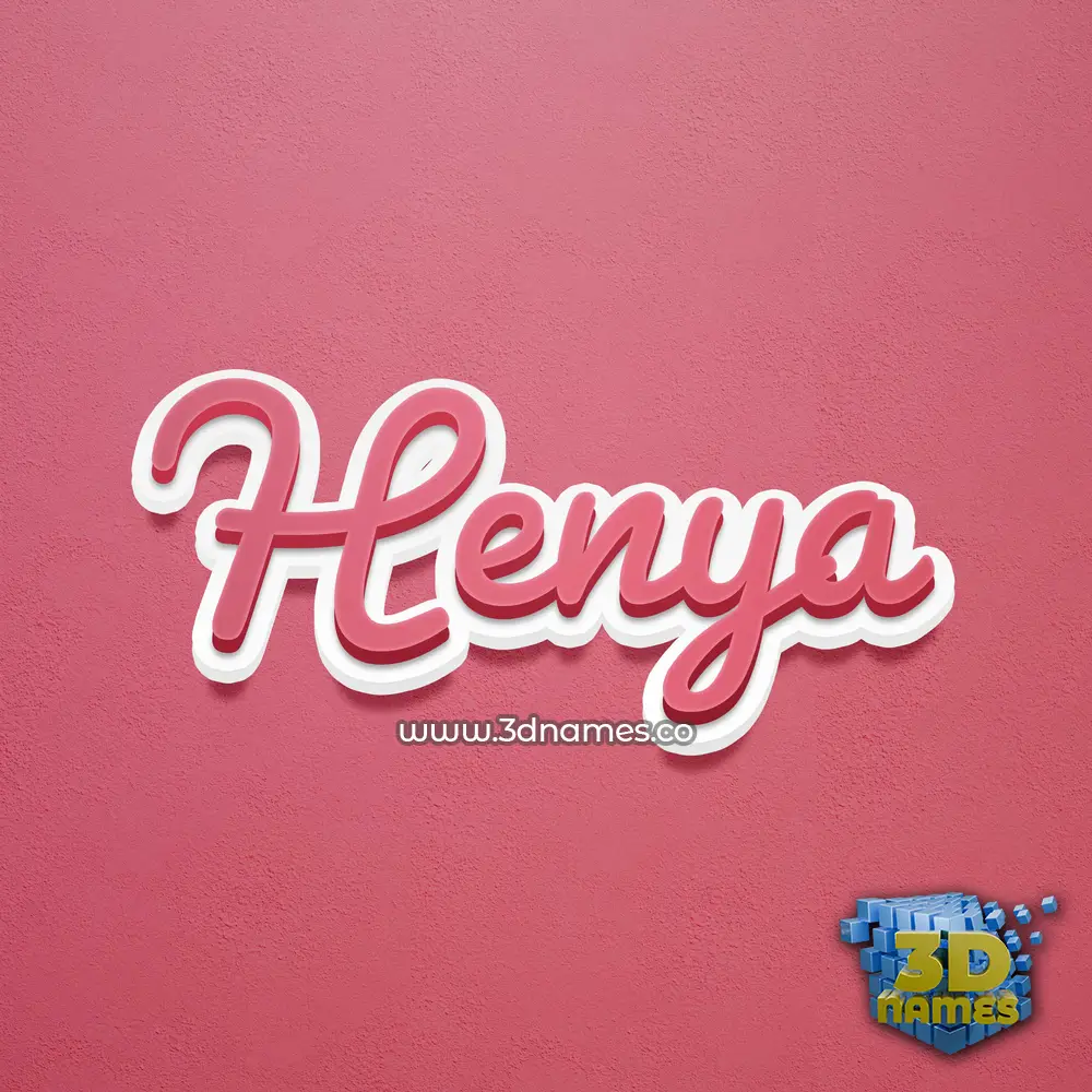 henya in Red Scribble style - 3D name wallpaper