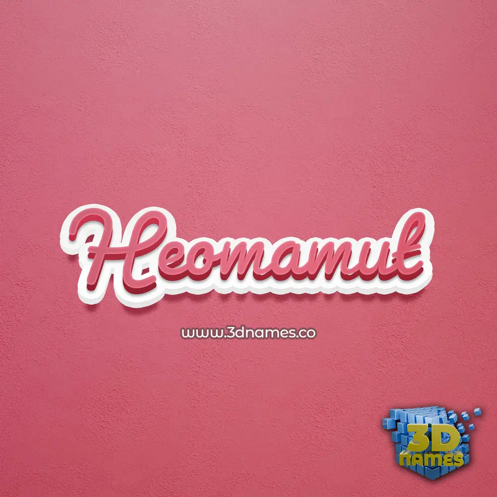 heomamut in Red Scribble style - 3D name wallpaper