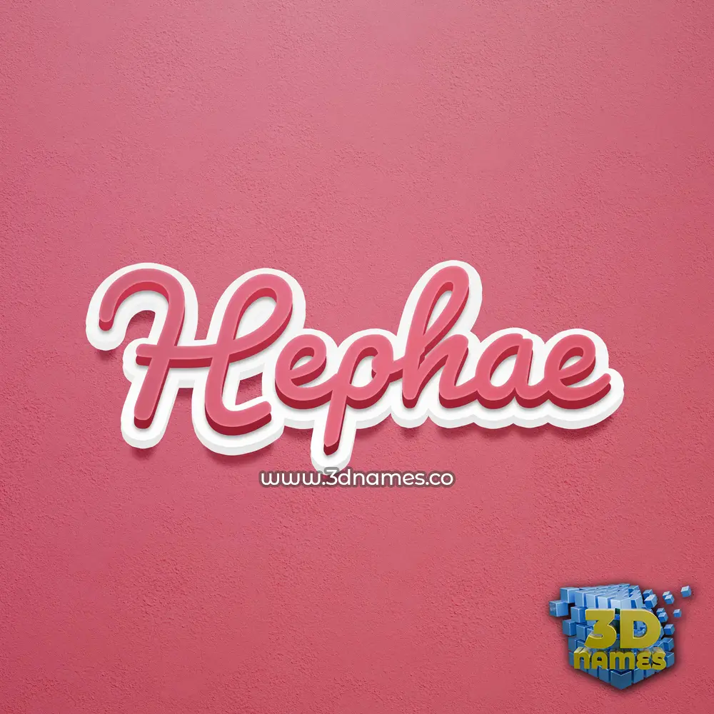 hephae in Red Scribble style - 3D name wallpaper