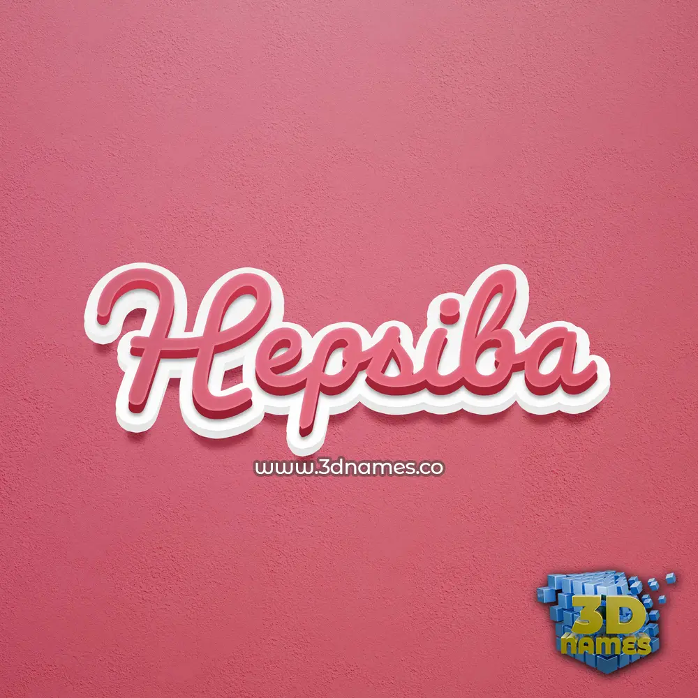 hepsiba in Red Scribble style - 3D name wallpaper