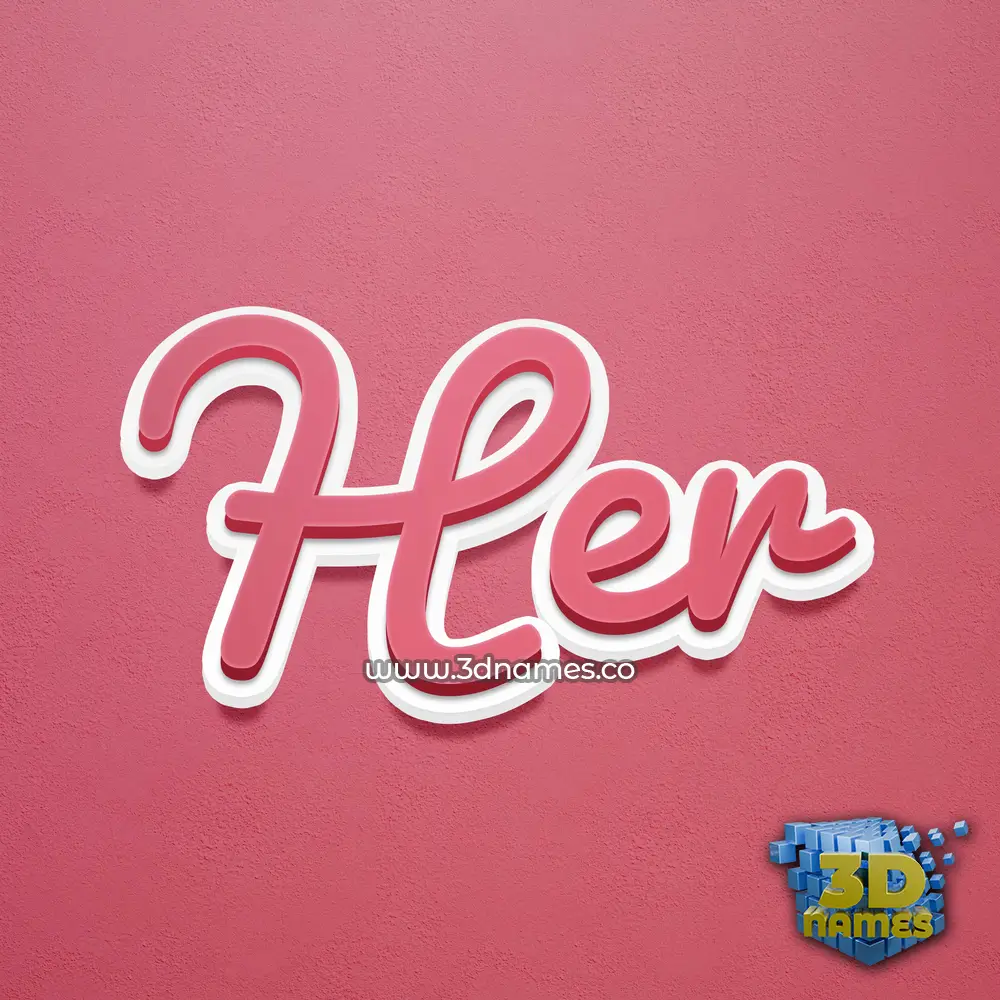 her in Red Scribble style - 3D name wallpaper