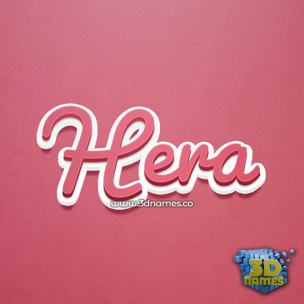 hera in Red Scribble style - 3D name wallpaper