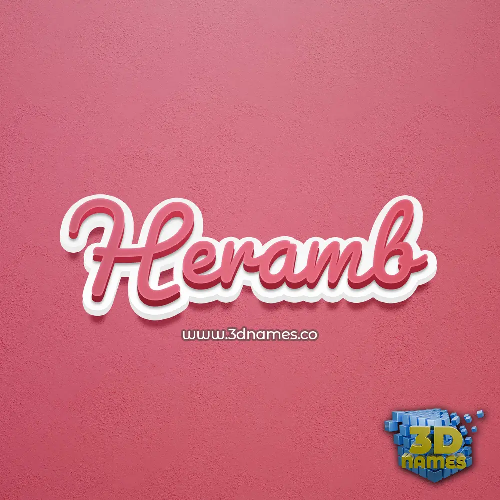 heramb in Red Scribble style - 3D name wallpaper
