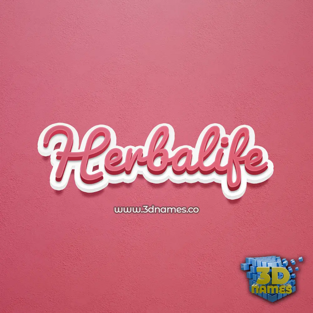 herbalife in Red Scribble style - 3D name wallpaper