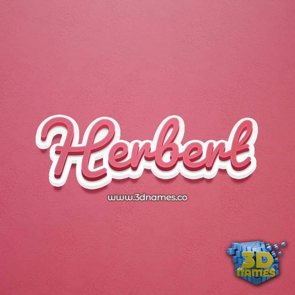 herbert in Red Scribble style - 3D name wallpaper