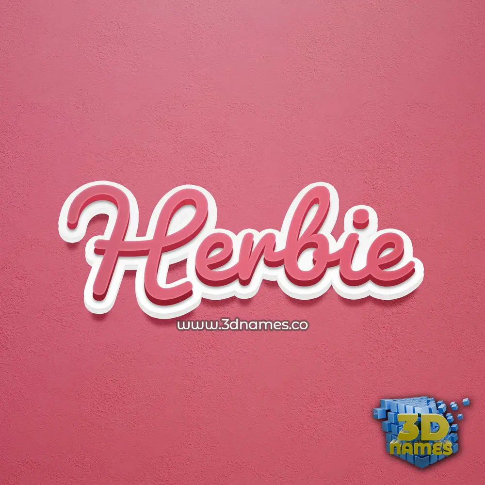 herbie in Red Scribble style - 3D name wallpaper