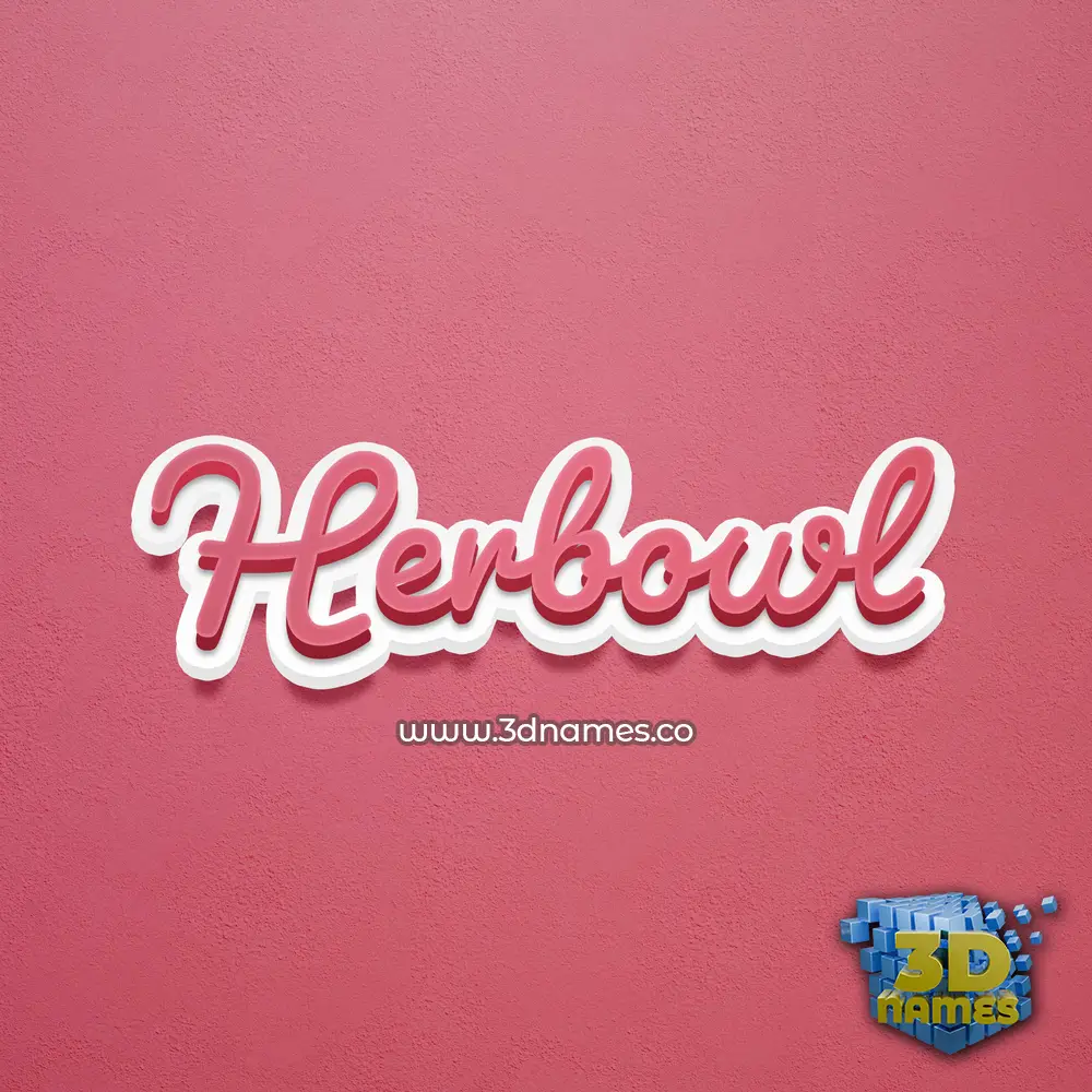 herbowl in Red Scribble style - 3D name wallpaper