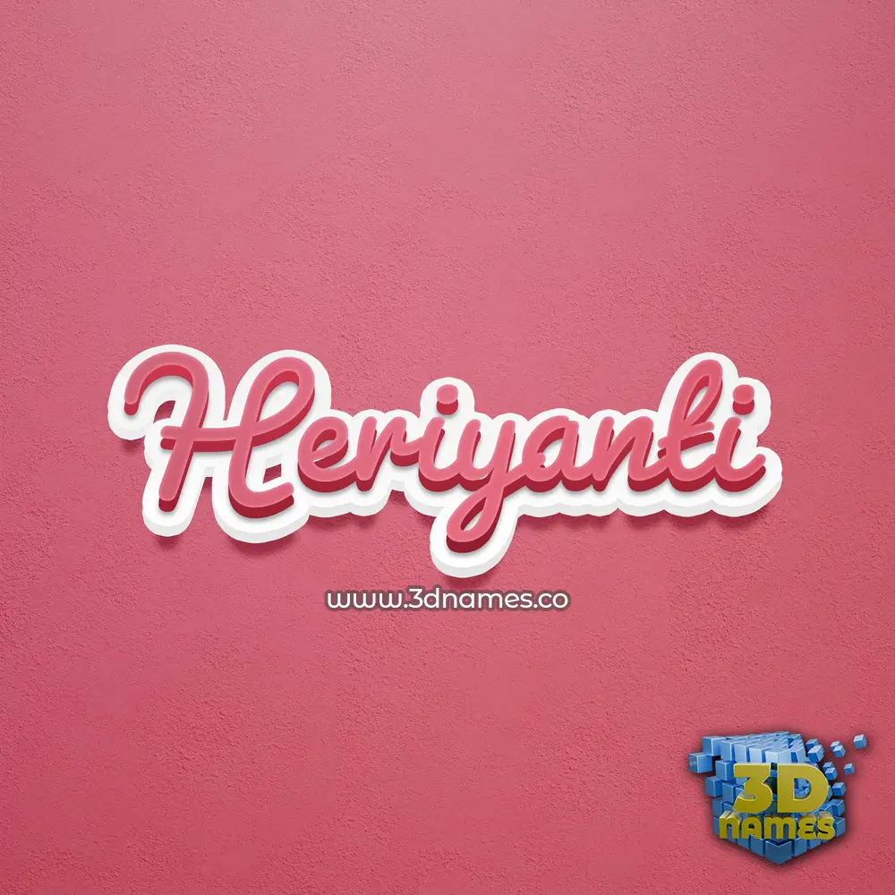 heriyanti in Red Scribble style - 3D name wallpaper