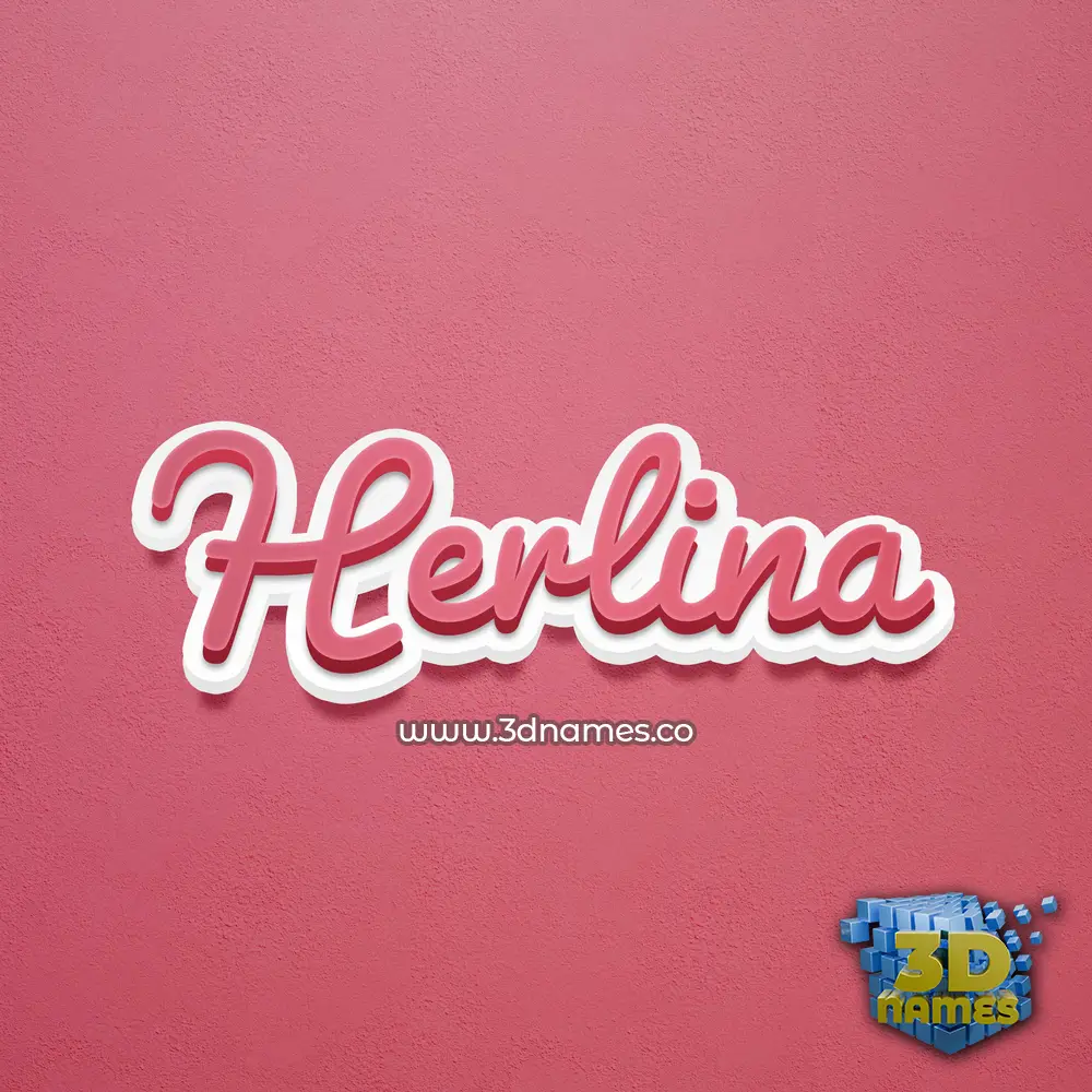 herlina in Red Scribble style - 3D name wallpaper