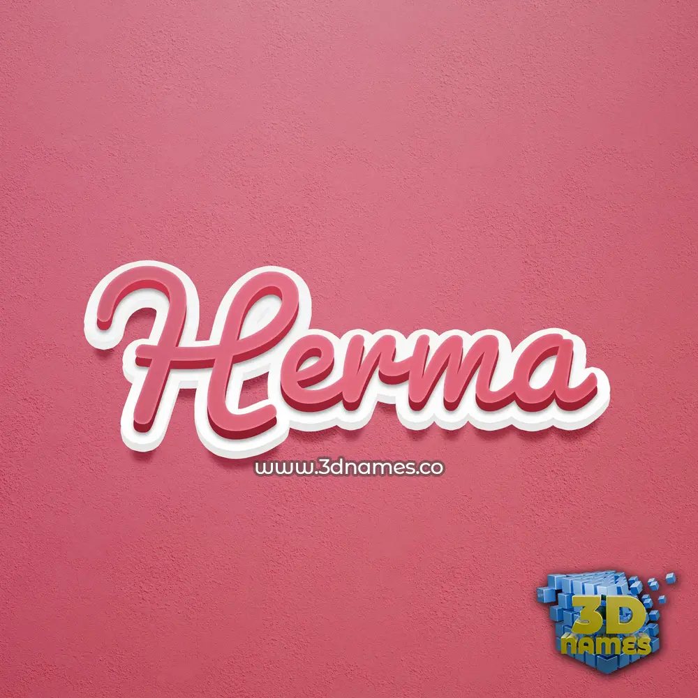 herma in Red Scribble style - 3D name wallpaper